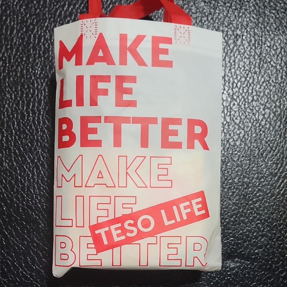 Red and White Tote Bag